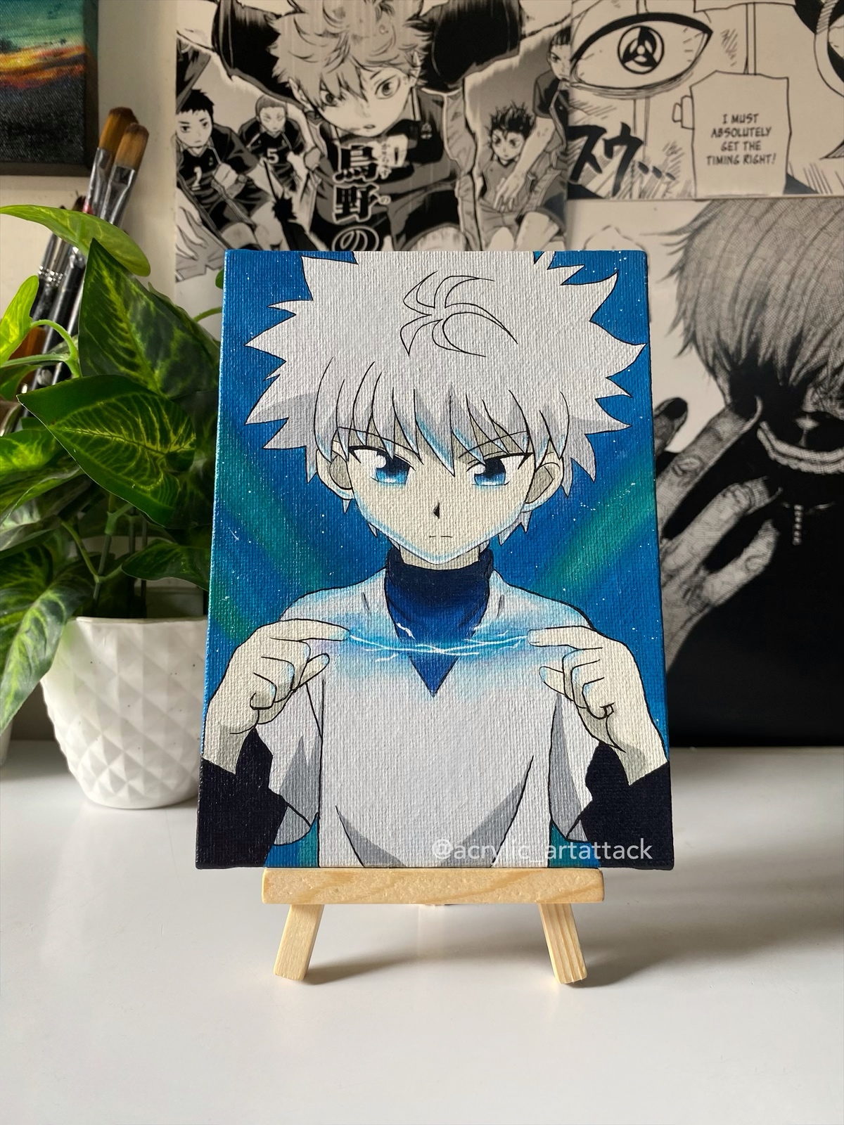 Killua Zoldyck Non Stretched Canvas Bijutsu In